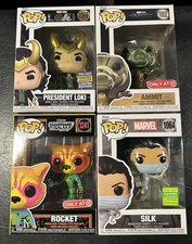 Marvel Funko Exclusives Lot - Rocket Raccoon / Silk / Ammit / President Loki