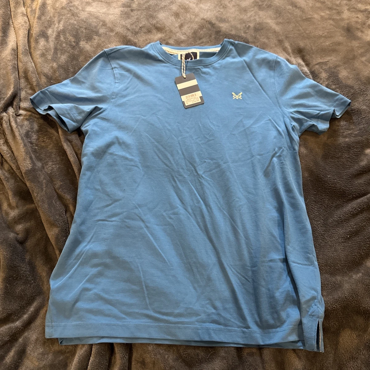 T-shirt Homme Crew Clothing – Bleu – 100% Coton – Taille XL – Occasion Parfait état