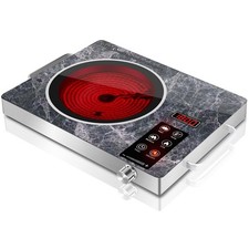 GRACEALL 1800W Electric Infrared Stove, Single Burner Electric Cooktop, Portable