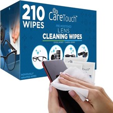 Care Touch Lens Wipes for Eyeglasses - 210 Individually 210 Count Pack of 1 