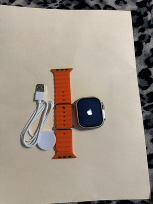 Apple Watch Ultra 2 49mm Titanium Case with Orange Alpine Loop, Medium (GPS +...