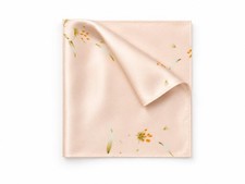 100 Silk Pocket Square for Men White flower