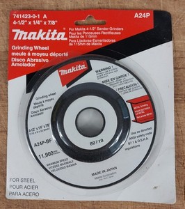 Makita A24P-BF 4-1/2" x 1/4" x 7/8" Grinding Wheel 741423-0-1 Steel NOS Japan