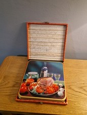 Vintage WIN-EL-WARE Trivet Coaster Set of 6 - Retro 70s Food Photography - Boxed