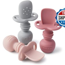 SAMiGO Silicone Baby Spoons Self Feeding 6 Months