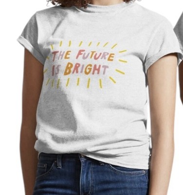 EVERLY TSHIRT Women's Medium The Future Is Bright Graphic Tee short Sleeve