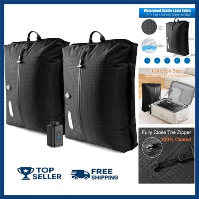 Travel Vacuum Bags with Pump 2PC Waterproof Compression Storage Bags
