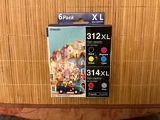 Kneodio 312XL 314XL Compatible Ink Cartridges 6-Pack for Epson XP-15000 New