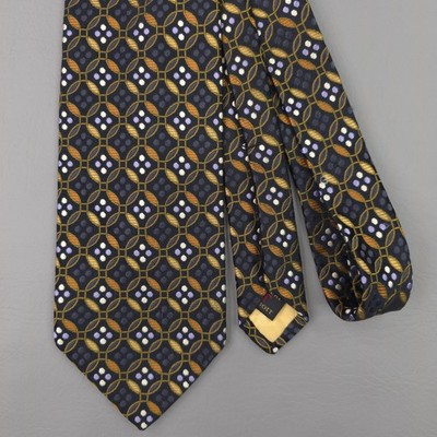 Robert Talbott Tie Mens One Size Black Silk Geometric Jacquard Best Of Class USA