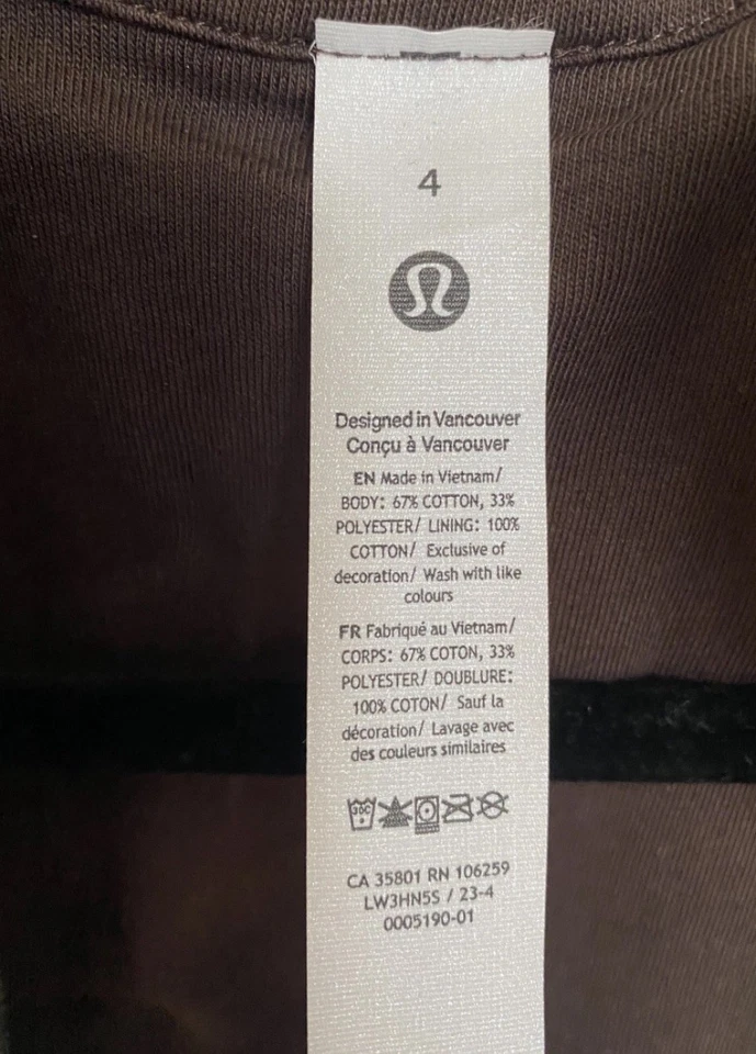 BNWT Lululemon Scuba Track Jacket Velvet Cord Women’s Espresso Brown Uk 8 £140 - Image 3 of 4