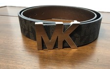MICHAEL KORS MK Buckle Logo Belt Monogram Print Brown Large Women  s