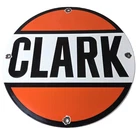 Vintage Clark Gasoline Sign - Porcelain Service Station Gas Pump Plate Sign