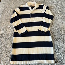 J.CREW Women's Cotton Navy & White Stripe T-shirt Dress Size M