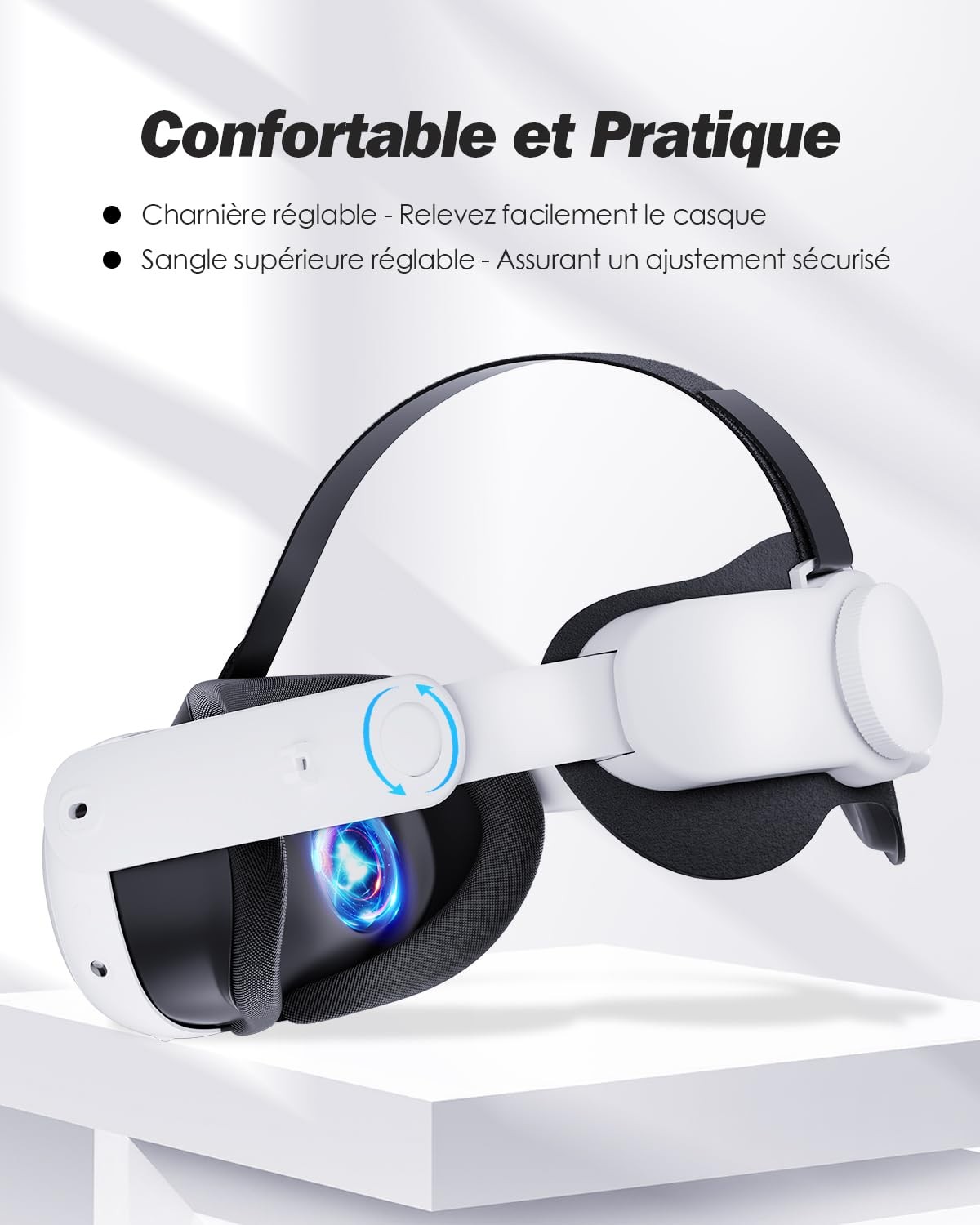 Sangle pour Meta Quest 3S et Quest 3 - Support Elite Noir Ajustable