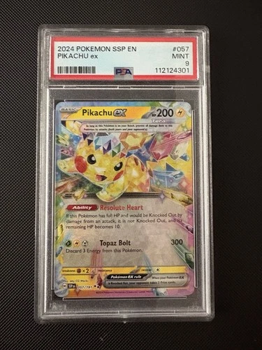 Pikachu ex 057/191 Sv08: Surging Sparks Double Rare PSA 9