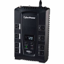 CyberPower CP685AVRLCD Intelligent LCD UPS Systems 685VA/390W, 120 VAC,8 Outlets