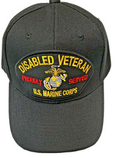 U.S. MARINE CORPS DISABLED VETERAN PROUDLY SERVED Military Ball Cap - Black