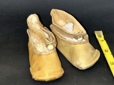 Antique Oilcloth French Bebe Doll Shoes