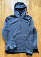 Under Armour Storm/ColdGear Fleece 1/4 Zip Hoodie Grey Men s L Warm Run Walk