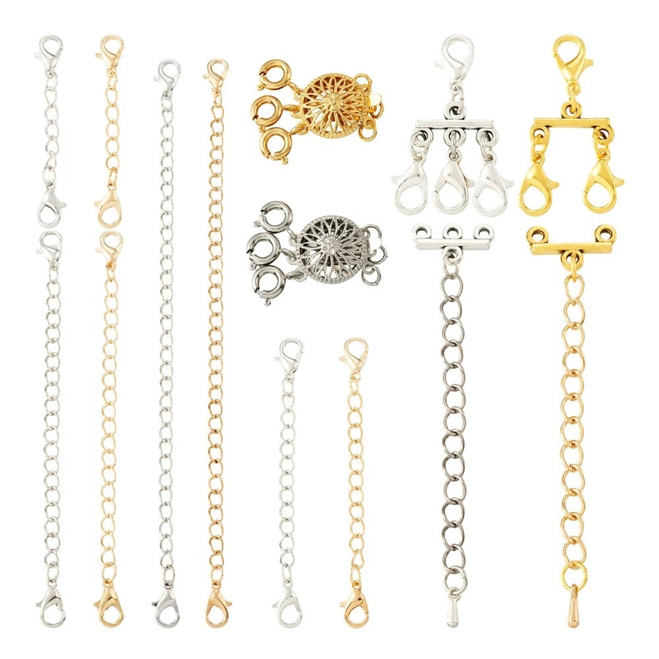 1 Set Alloy Lobster Claw Claps Brass Box Clasps DIY Jewelry Making Kits 24~152mm - Image 2 of 4