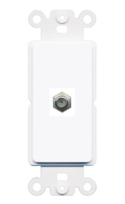 RiteAV 1 Port COAX Wall Plate Insert Module Rocker [White]