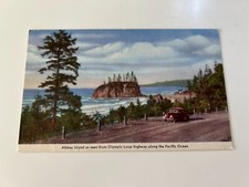 Abbey Island seen from Olympic Loop Highway along the Pacific Ocean Postcard WA