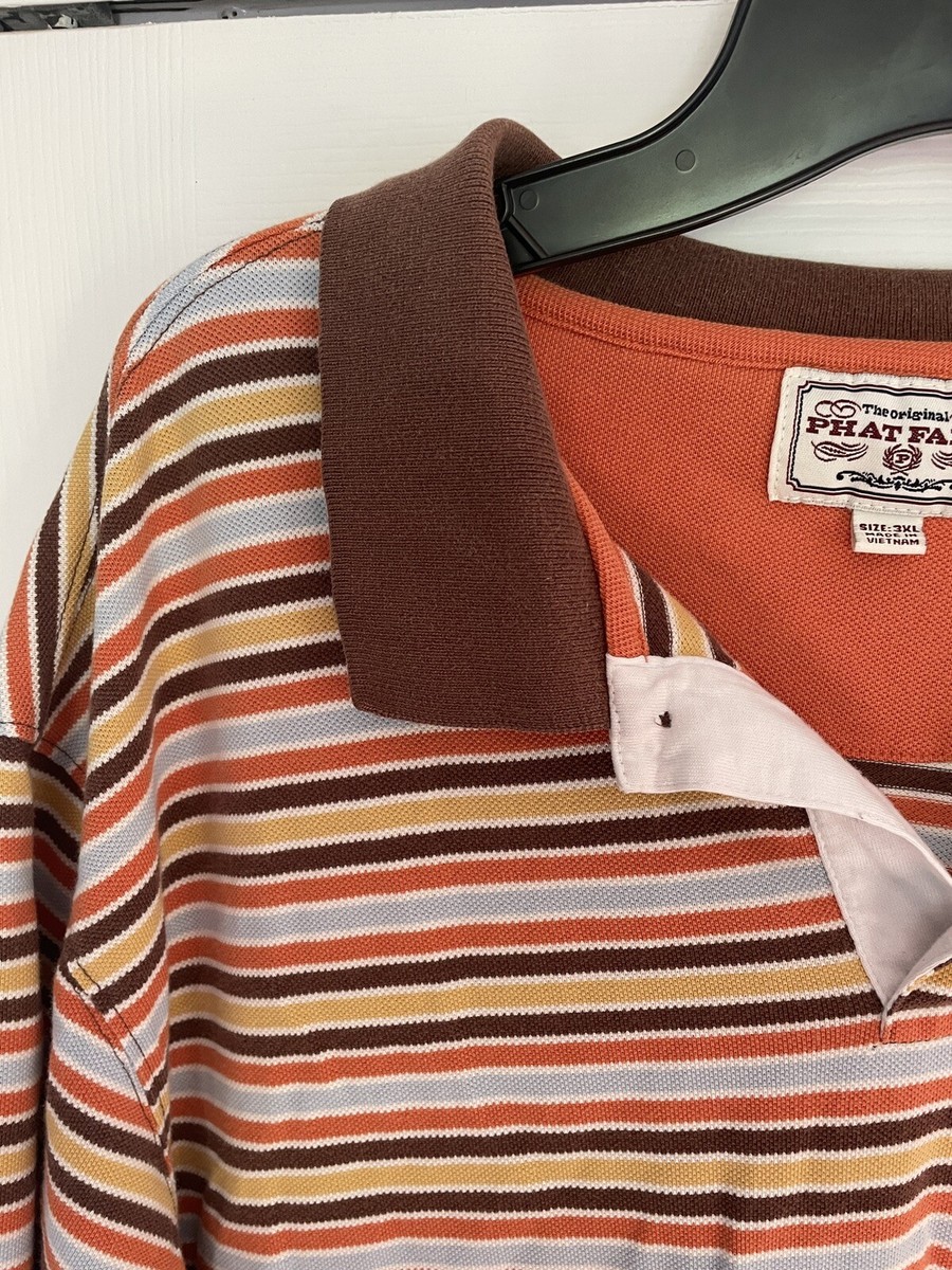 VINTAGE PHAT FARM STRIPED MEN'S CASUAL SHIRT 3XL HIP HOP
