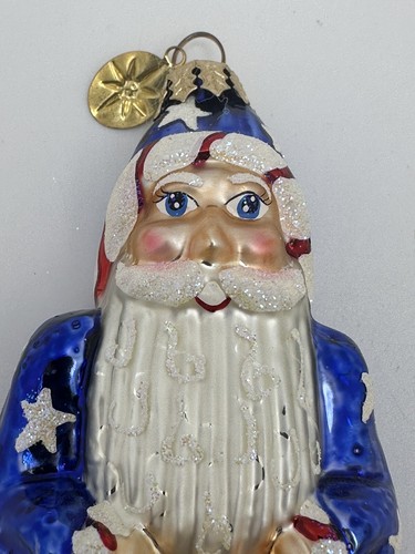 CHRISTOPHER RADKO ROT WEISS BLAU PATRIOTISCHER WEIHNACHTSMANN WEIHNACHTSSCHMUCK - Bild 11 von 11