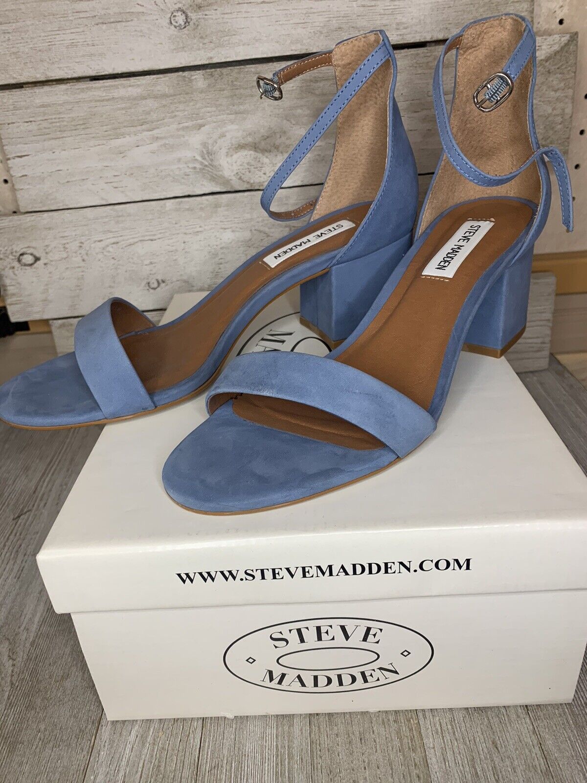 Steve Madden Heels Light Blue&#034; Womens size 8.5 NIB |