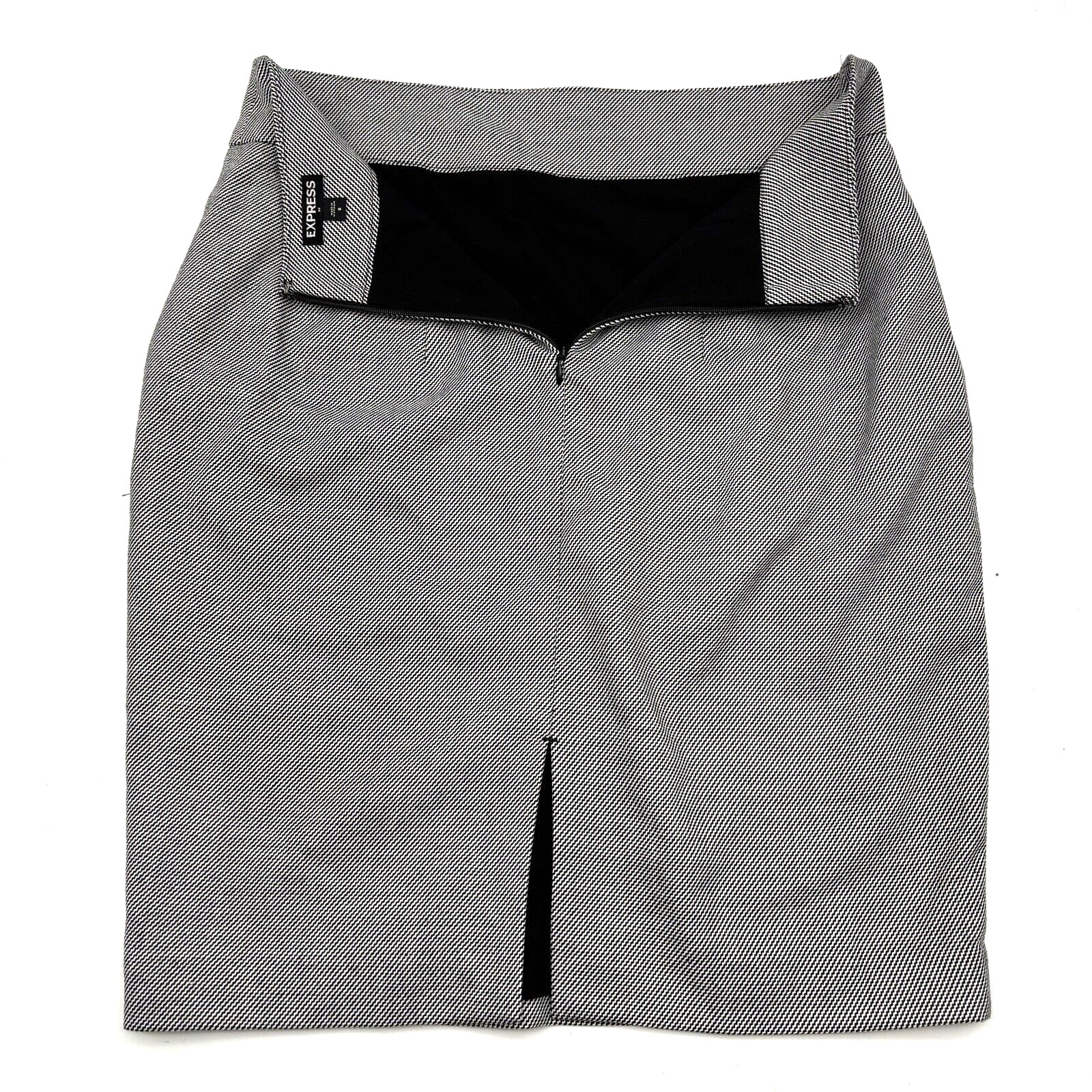 Express Black White Wave Micro Pattern High Waist… - image 11