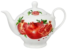 STPGOODS Pomegranate Porcelain Teapot in Gift Box Ceramic Tea Pot 1.3 qt Pot