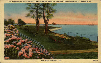 Hampton Virginia USA AK 1955 Waterfront at Veterans Administration Facility