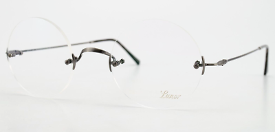 LUNOR Brille 44-21 145 Classic Rund Col AS Antik Silber Edel 