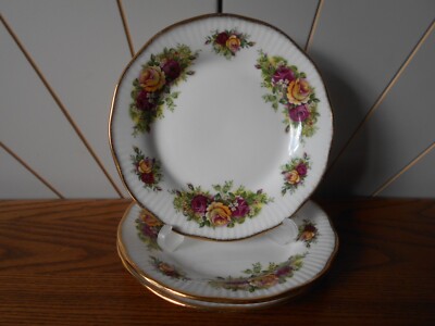ENGLISH GARDEN 3er Set Fine Bone China Beilage, Brotteller QUEEN'S Roses
