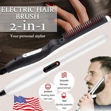 Hair Beard Hair Straightener Unisex Rapid Heating Straight Electric Hair Comb