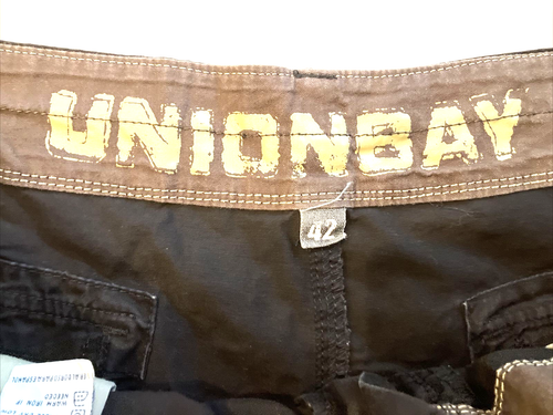 Union Bay Cargo Shorts Mens 42 Black Hiking Outdoors Camping Distressed Utility - Picture 5 of 14