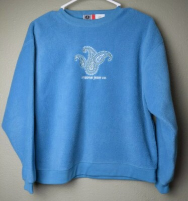 Vintage Arizona Jean Co. Girl's L 14-16 Sweater Blue Paisley Outline