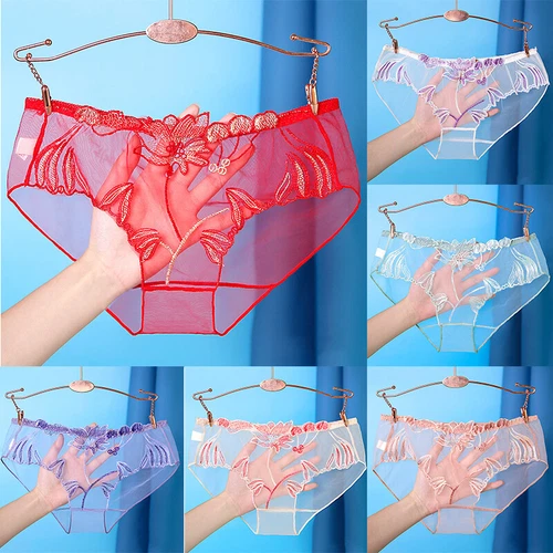 Womens Sexy Underwear See Through Lingerie Mesh Briefs Lace Panties Knickers🎀 - Picture 2 of 30