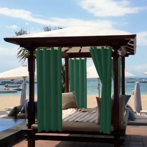 1/2 Stück Wasserdicht Outdoor Terrasse Vorhänge 52" Breit Sichtschutz Verdunkelung Pergola Schatten - Bild 121 von 124