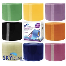 DENTAL BARRIER FILM 4X6 1200 PERFORATED PLASTIC SHEETS BLUE CLEAR PINK BLACK