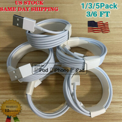 1/3/5Pack Lot USB Charge Cable 3Ft 6Ft Charging Cord For iPhone 13 12 11 8 7 6 5