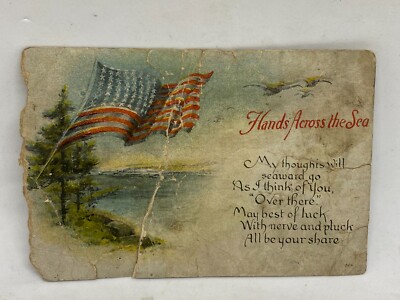 Vintage Post Card Titled ''Hands Across the Sea.''