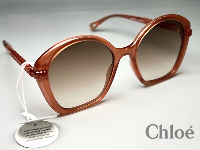 Chloe Sunglasses CH0003S Bio Based Material Soft Square Brown 55-145 Authentic
