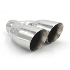 2.5" IN 3.5'' OUT 9.5'' Length Stainless Steel Exhaust Dual Pipe Tip Double Wall