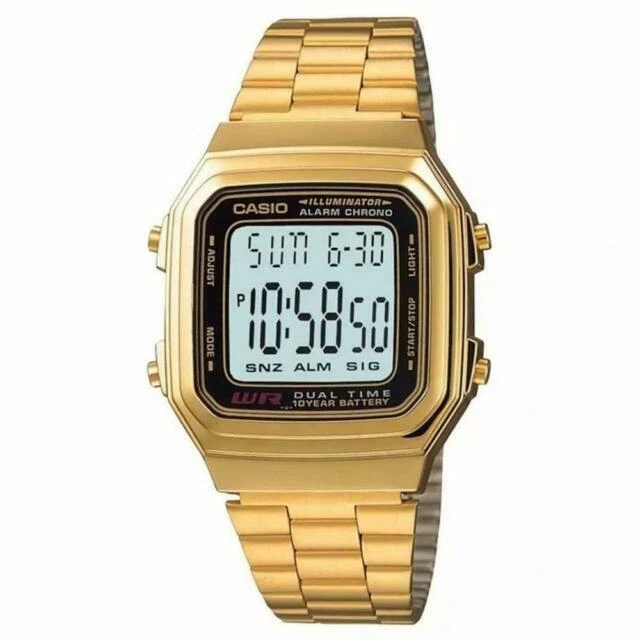 Casio Gold Plated Band Stainless Steel Case Casual Wristwatches