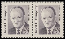 US 2189 Great Americans Hubert H Humphrey 52c horz pair MNH 1991