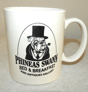 Vintage Phineas Swann Ceramic Coffee Mug Vermont 1980s Bulldog Tophat!! RARE