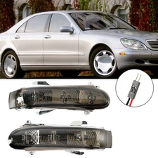 1 Pair Side Mirror LED Turn Signal Light For Benz S W220 CL W215 1999-03 Gray