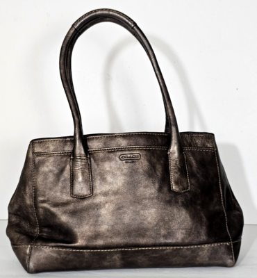 Coach Madeline Dark Brown/Metallic Leather Satchel Bag- F0826