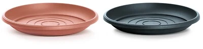 Round Plastic Water Plant Pot Saucer Trays Terracotta Anthracite 13sizes 9-54cm